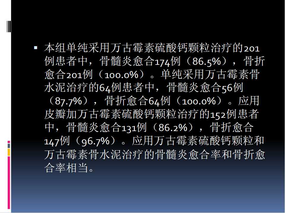 万古霉素硫酸钙或万古霉素骨水泥治疗胫骨开放性骨折术后并发骨髓炎