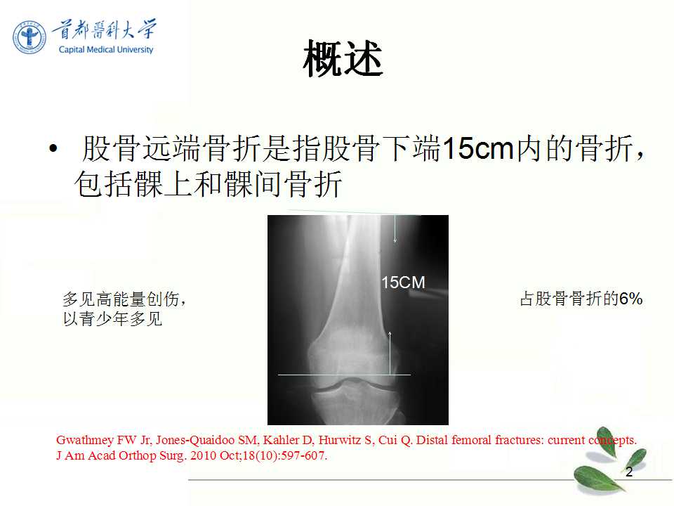 本课件中北京潞河医院骨科张亚奎主任介绍了股骨远端关节内骨折,干骺